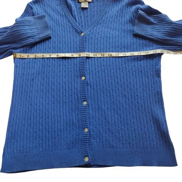 Caribbean Joe Sweater Womens Large Button Up Long Sleeve Casual - Picture 4 of 11